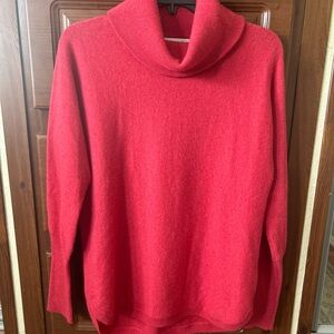 Red Cashmere Cowl Neck Sweater